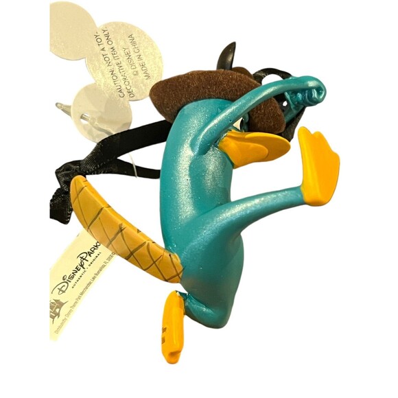 Disney Parks Phineas & Ferb Perry The Platypus Mickey Ears Hat Xmas Ornament NEW - Picture 2 of 5